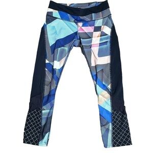 Athleta blue and pink capri leggings XS